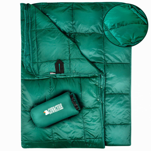 covacure Camping Blanket - Outdoor Travel Blanket, Packable, Puffy Blanket, Lightweight & Warm Quilt for Camping, Hiking, Backpacking, Outdoors, Travel, Beach