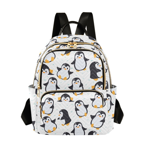 ALAZA Mini Backpack for Women, Cute Penguins Snow Travel Backpack Purse for Ladies, Small Bookbag Daypack Shoulder Bag M
