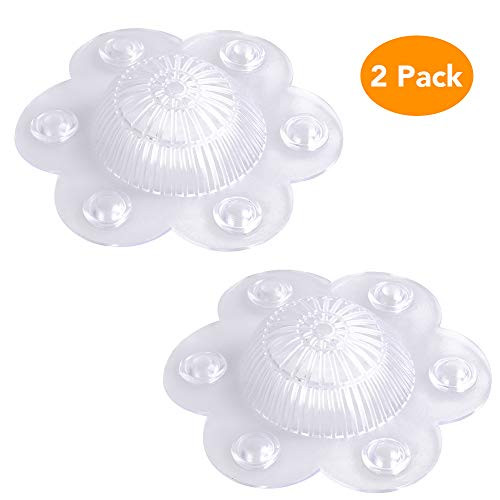 Ostrichy Hair Catcher Shower Drain, Plastic Hair Drain Catcher, Soft Shower Drain Hair Trap, Clear Drain Hair Catcher, 2 Pieces 5.1" Diameter Bathtub Shower Drain Protectors with 6 Suction Cups