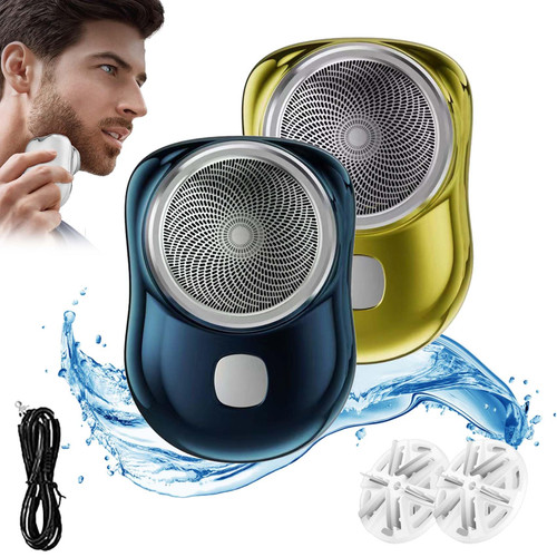 Zao Mini Shaver Men 2023, Mini Shaver Portable Electric Shaver, Zao Shaver - Zao Mini Shaver 2023 New Pocket, Portable Pocket Size Washable Electric Razor Wet and Dry (2PCS-G)