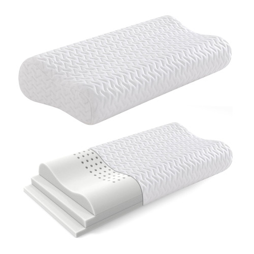 Hcore Memory Foam Pillow for Neck Pain Relief, Contour Cervical Pillow for Side Sleepers, Sandwich Orthopedic Pillow, Ergonomic Adjustable Pillow