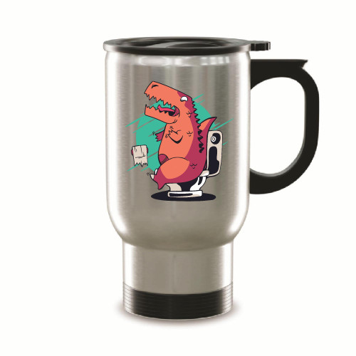Funny Gift for Dinosaur Lovers Rex Toilet Paper Design 14oz Steinless Steel Travel Mug