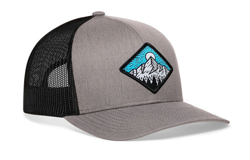 HAKA Diamond Mountains Trees Trucker Hat, Mesh Outdoor Hat for Men & Women, Adjustable Snapback Baseball Cap, Golf Hat (Gray/Black) HAKA Diamond Mountains Trees Trucker Hat, Mesh Outdoor Hat for Men & Women, Adjustable Snapback Baseball Cap, Golf Hat (Gray/Black)