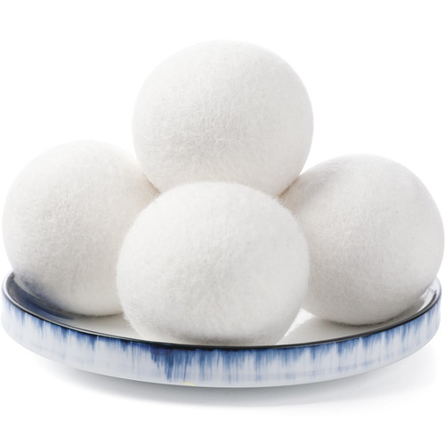 Wool Dryer Balls Organic XL, Eco Dryer Balls Laundry Count per Pack 4 Natural Fabric Softener