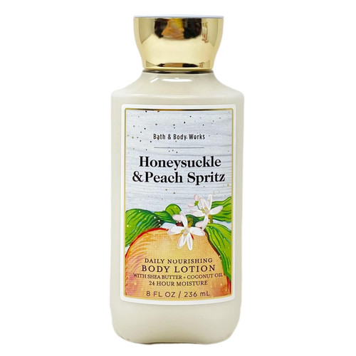Bath and Body Works Super Smooth Body Lotion Sets Gift For Women 8 Oz (Honeysuckle & Peach Spritz)
