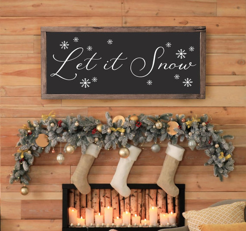 NATVVA Canvas Poster Let it Snow Sign Poster Wall Decor Canvas Art Prints Painting Picture Artwork Home Winter Decoration for Farmhouse Christmas No Frame