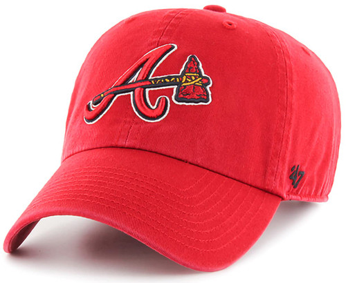Atlanta Braves Red Alternate Clean Up Adjustable Hat, Adult One Size Fits All