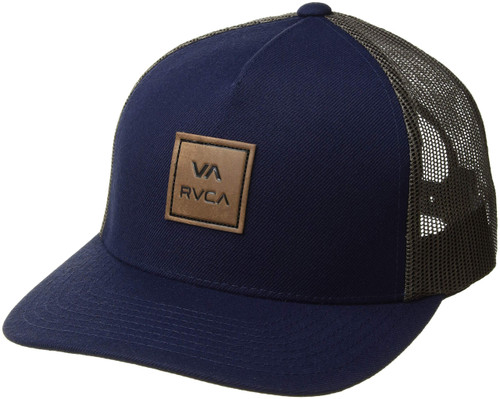 RVCA Men's Curved Bill Snapback Mesh Trucker Hat, Navy, OS