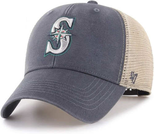'47 MLB Flagship Wash Mesh MVP Adjustable Hat, Adult One Size Fits All (Seattle Mariners, One Size, Vintage Navy) '47 MLB Flagship Wash Mesh MVP Adjustable Hat, Adult One Size Fits All (Seattle Mariners, One Size, Vintage Navy)