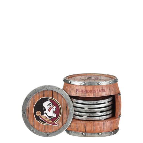 FOCO Florida State Seminoles NCAA 5 Pack Barrel Coasters
