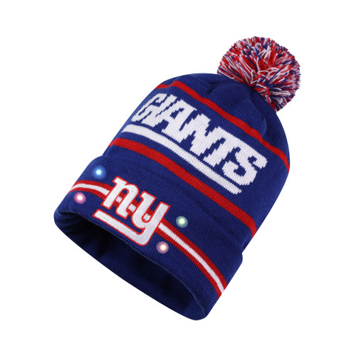 FOCO NFL Unisex-Adult Officially Licensed LED Light Up Classic Cuffed Knit Beanie Cold Weather Hat (New York Giants)