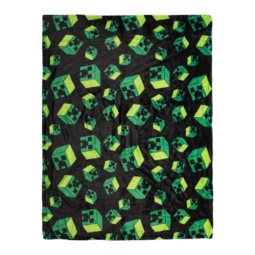 Bioworld Minecraft Time to Mine Creeper Throw Blanket (45" x 60")