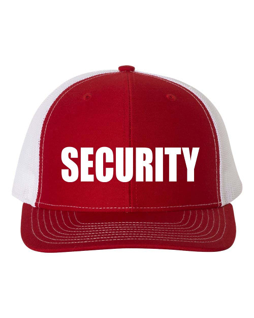 Trenz Shirt Company Mens Security Cap Event Staff Embroidered Mesh Back Trucker Hat Cap-Red/White