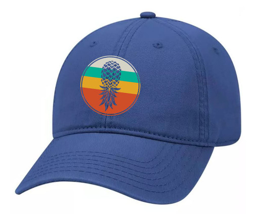 Men's Retro Upside Down Pineapple Embroidered Unisex Twill Dad Hat Adjustable Baseball Cap, Royal