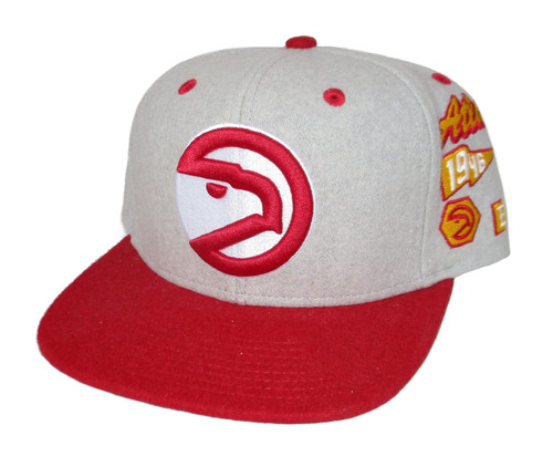 Mitchell & Ness Atlanta Hawks Melton Patch Snapback Adjustable Hat Cap - Team Colors Mitchell & Ness Atlanta Hawks Melton Patch Snapback Adjustable Hat Cap - Team Colors