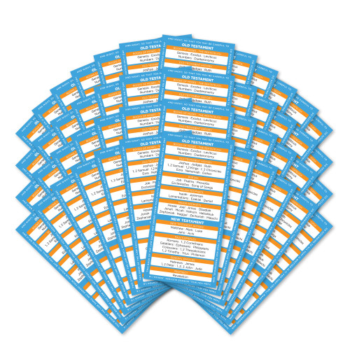 Books of The Bible Bookmarks, Bulk Pack of 48 Large Christian Devotional Guides for Bible Studies & Sunday School, Bible References to Read About Heaven, Salvation, & God's Amazing Love for You