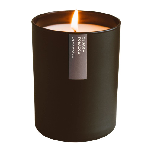 Calyan Wax Soy Wax Candle, Cedar & Tobacco Scented Candle for The Home | Premium Candle with Essential Oils | 10.2 oz 50 Hour Burn Time | Soy Candle in Matte Black Jar | Gift for Men Calyan Wax Soy Wax Candle, Cedar & Tobacco Scented Candle for The Home | Premium Candle with Essential Oils | 10.2 oz 50 Hour Burn Time | Soy Candle in Matte Black Jar | Gift for Men