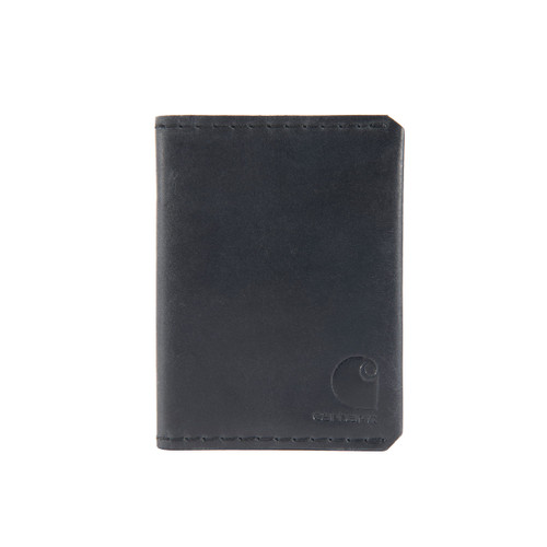 Carhartt Men's Crafstmen Leather Wallets, Available in Multiple Styles and Colors, Black, One Size