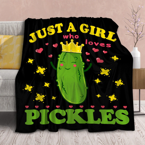Pickle Blanket Funny Gift for Girl Women Comfy Plush-Just A Girl Who Loves Pickles Fleece Throws Food Lightweight Sheet Super Soft Teen Kid Quilt Flannel Blankets for Bedding Sofa-40x50 Inches Pickle Blanket Funny Gift for Girl Women Comfy Plush-Just A Girl Who Loves Pickles Fleece Throws Food Lightweight Sheet Super Soft Teen Kid Quilt Flannel Blankets for Bedding Sofa-40x50 Inches
