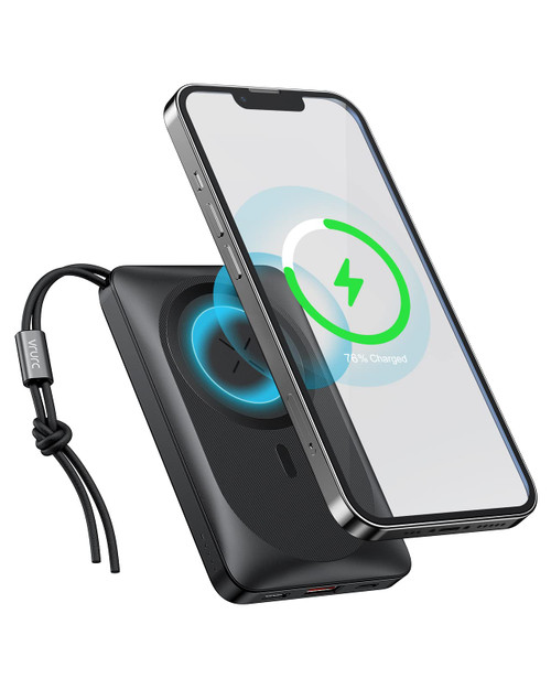 VRURC Magnetic Power Bank, 10000mAh Wireless Portable Charger, 20W Fast Charging with USB-C, Battery Pack for iPhone 15/15 Plus/15 Pro/15 Pro Max, iPhone 14/13/12 Series with Finger Holder, Black VRURC Magnetic Power Bank, 10000mAh Wireless Portable Charger, 20W Fast Charging with USB-C, Battery Pack for iPhone 15/15 Plus/15 Pro/15 Pro Max, iPhone 14/13/12 Series with Finger Holder, Black