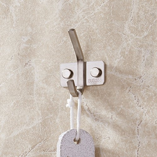 Kes Bathroom Single Coat and Robe Hook Wall Mount, Brushed SUS304 Stainless Steel, AH203