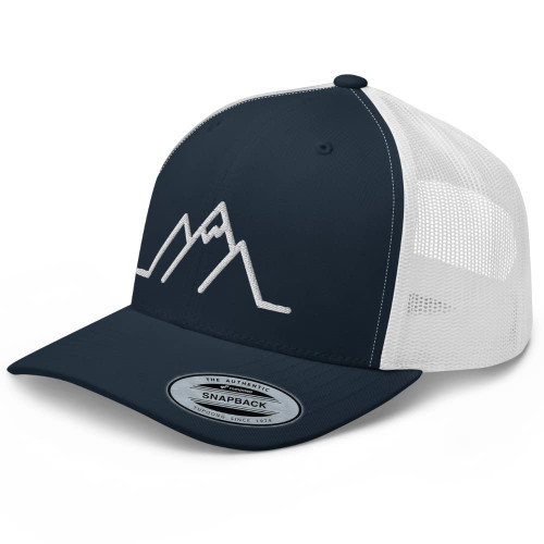 RIVEMUG Mountain Mesh Outdoor Trucker Hat Snapback Hat Adjustable Baseball Cap Men Women Navy/White RIVEMUG Mountain Mesh Outdoor Trucker Hat Snapback Hat Adjustable Baseball Cap Men Women Navy/White