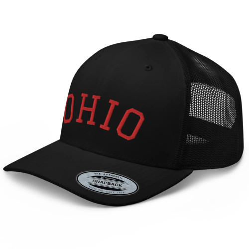 RIVEMUG Ohio Rep Your State Trucker Hat Embroidered Mesh Adjustable Baseball Cap Black