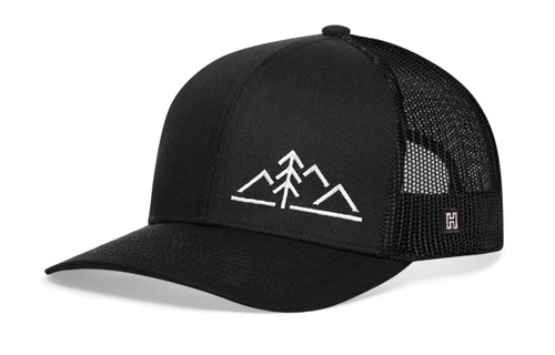 HAKA Mountain Hat with Pine Tree (Modern) Trucker Hat Baseball Cap Snapback Golf Hat (Black) HAKA Mountain Hat with Pine Tree (Modern) Trucker Hat Baseball Cap Snapback Golf Hat (Black)