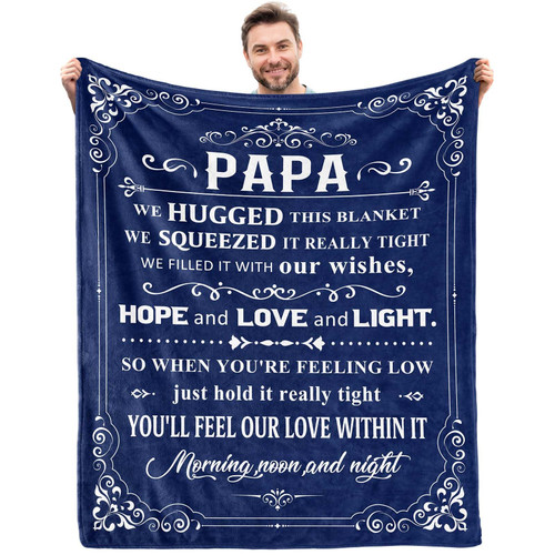 Yomaisky Gifts for Papa Grandpa from Grandchildren Birthday Gift for Grandfather Blanket Unique Fathers' Day Christmas Thanksgiving for Papa Best Grandpa Gifts Idea Papa Gifts Blanket 50X60