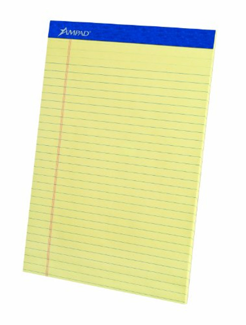 Ampad 00057 Evidence Perforated Pads, Canary, Legal Ruled. 50 Sheets Per Pad, 3 Pads Per Pack