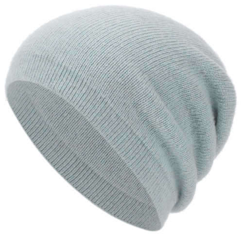 EASTER BARTHE Blue Cashmere Beanie for Women Winter Beanie Blue Cashmere Hat for Women Beanie Skull Cap Blue Knit Beanie for Winter Knitting Hat (Light Blue)