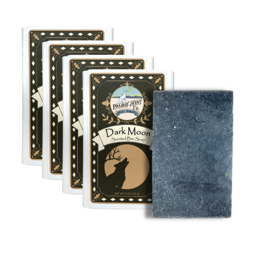 Prairie Scent Co. Handmade Luxury SPEARMINT Scented Bar Soap, All-Natural Colorants & Oils with Olive Oil, Coconut Oil, & Shea Butter, Artisan, Vegan - Dark Moon, 5 Oz. (4 Bars)