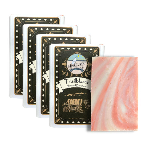 Prairie Scent Co. Handmade Luxury LAVENDER Scented Bar Soap, All-Natural Colorants & Oils with Olive Oil, Coconut Oil, & Shea Butter, Artisan, Vegan - Trailblazer, 5 Oz. (4 Bars)