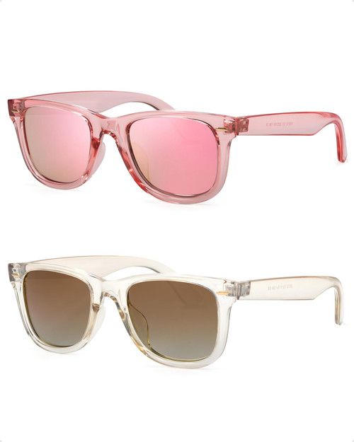 TJUTR Trendy Polarized Sunglasses for Women Men Classic Square Retro Sun Shades for Outdoors with UV Protection