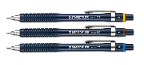 Staedtler 925-75-03+05+07 Mechanical Pencil for Drafting, 0.3+0.5+0.7mm, 3 Types of 3