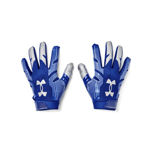 Under Armour boys Youth F8 Football Gloves , Royal (400)/Metallic Silver , Youth Small
