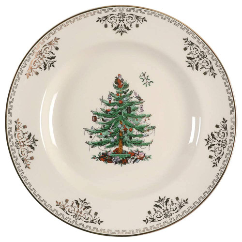 Spode Christmas Tree Gold Dinner Plate | Dinner, Salad, Pasta, and Appetizer Plates 10 Inch | Christmas Dinnerware Made of Fine Porcelain | Dishwasher Safe