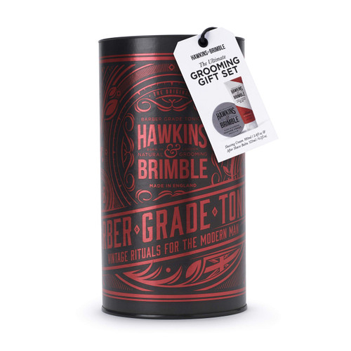 Hawkins & Brimble Premium Grooming Gift Set - Shave Cream & Aftershave Balm | Good Lather and Post Shave Moisturiser (Red) Hawkins & Brimble Premium Grooming Gift Set - Shave Cream & Aftershave Balm | Good Lather and Post Shave Moisturiser (Red)