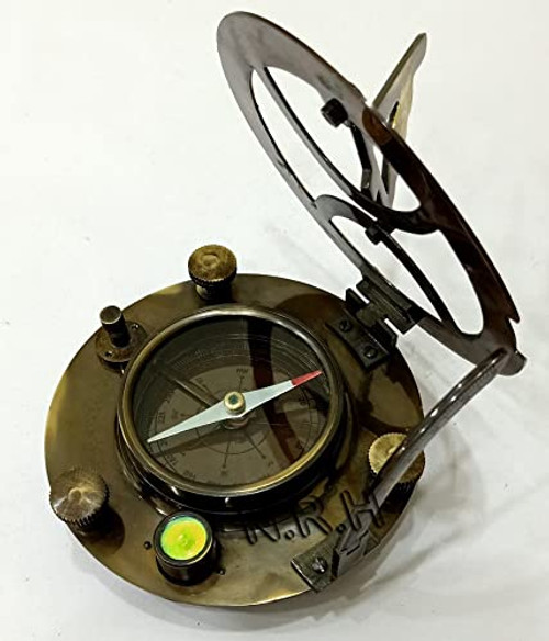 Nautical Brass Sundial Compass Maritime Handmade Vintage Marine Antique Round Sun Clock Compass Gift Nautical Brass Sundial Compass Maritime Handmade Vintage Marine Antique Round Sun Clock Compass Gift