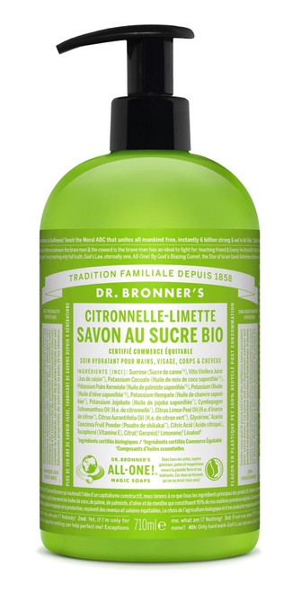 Dr. Bronner's - Organic Sugar Soap Lemongrass Lime 355 ml Black