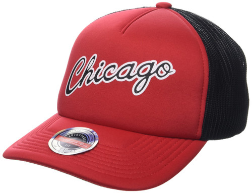 Mitchell & Ness Chicago Bulls Jersey Hook Trucker Mesh Snapback Hat Cap - Red Mitchell & Ness Chicago Bulls Jersey Hook Trucker Mesh Snapback Hat Cap - Red