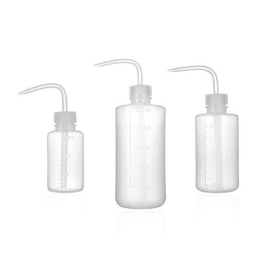 ZELARMAN 3-Pack Plant Flower Watering Bottle/Succulent Watering Cans Plastic Squeeze Bottle with Bend Mouth/Garden & Indoor Watering Tools (150ML,250ML,500ML)