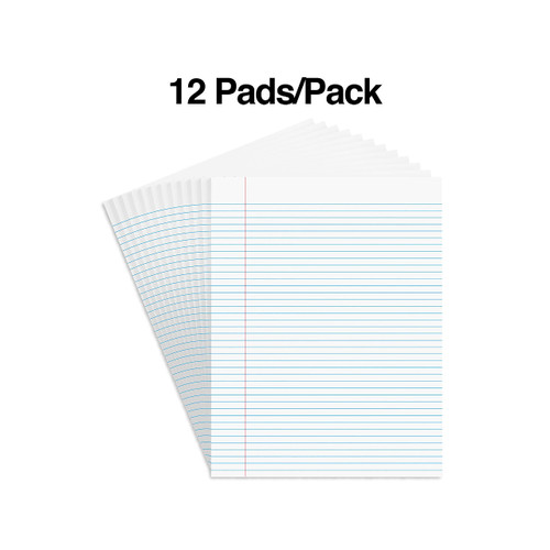 STAPLES Notepads, 8.5-Inch X 11-Inch (Us Letter), Narrow Ruled, White, 50 Sheets/Pad, 24/Carton (St57420/Tr574vs)