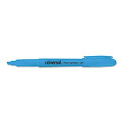 (3 Pack Value Bundle) UNV08854 Pocket Clip Highlighter, Chisel Tip, Fluorescent Blue Ink, 12/Pk