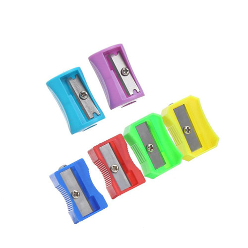 Pencil Sharpener, Pencil Sharpeners Single Hole Sharpener Assorted Colours (Pack of 50)