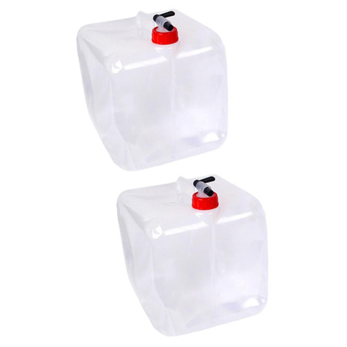 BESPORTBLE 2 Pcs Folding Drinking Bucket Camping Water Collapsible Water Storage Carrier Folding Water Cube Collapsible Water Container Water Tank with Spigot Water Jug Foldable Drinks Pp