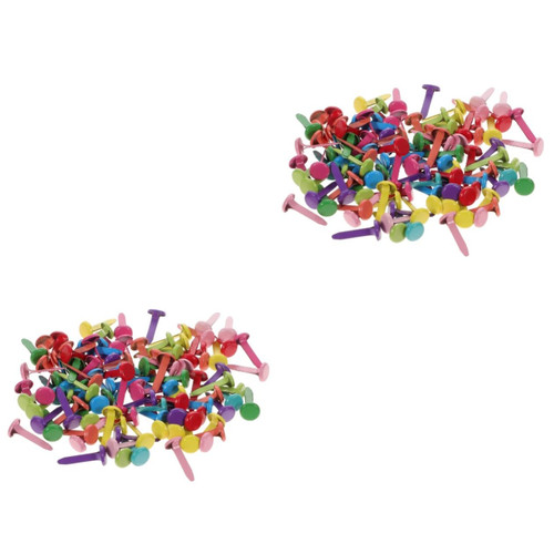 LALAFINA 2pcs 6 Two-Legged Nails Metal Paper Fasteners Scrapbooking Brads Art Craft Brads for Paper Crafts Kid