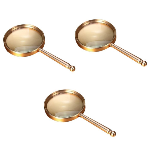 3 pcs Metal Magnifying Glass Reading Magnifying Glass Old People Magnifier Magnifying Lens Mini Magnifying Glass Reading Magnifier Portable Magnifier Frame Handheld Elder