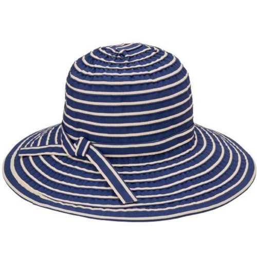 San Diego Hat Company Women's Striped Sun Brim - One Size, Navy