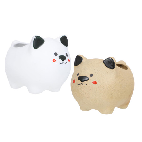 CIYODO 2pcs Bear Ceramic Flowerpot Flower Pots Plants Planting Container Bear Shape Succulent Planter Succulents Flower Pot Cartoon Succulent Planter Ceramics Rural Bonsai Pot